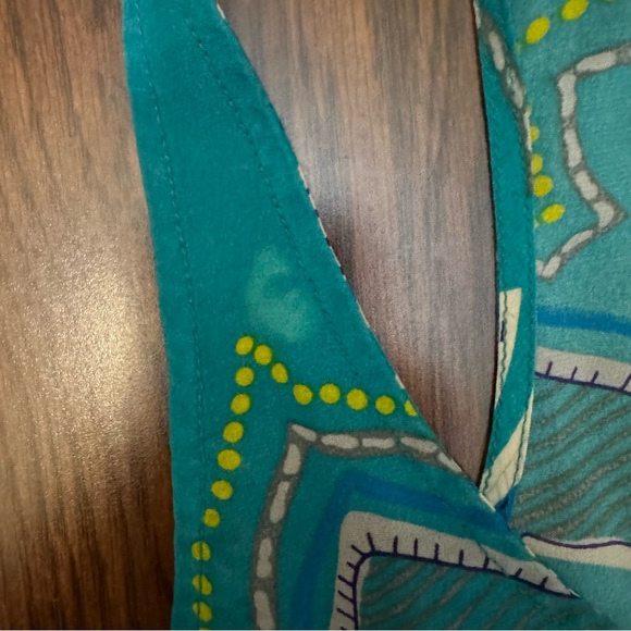 100% Silk Kaleidoscope Print Racerback Top by Tt Collection - Picture 8 of 10